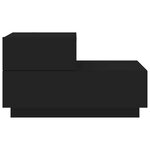 vidaXL Table de chevet avec lumières LED noir 70x36x40 5 cm