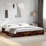 vidaXL Cadre de lit avec tiroirs sans matelas chêne fumé 180x200 cm