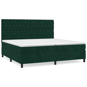 vidaXL Sommier à lattes de lit et matelas Vert foncé 200x200cm Velours