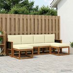 vidaXL Ensemble de canapés d'extérieur 6 Pièces Naturel et Crème