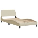 vidaXL Cadre de lit avec tête de lit Crème 100x200 cm Tissu