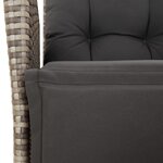vidaXL Ensemble à manger de jardin et coussins 7 Pièces gris rotin
