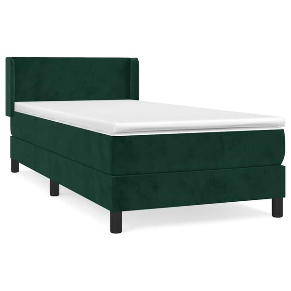 vidaXL Sommier à lattes de lit et matelas Vert foncé 80x200 cm Velours