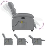 vidaXL Fauteuil inclinable de massage gris clair tissu