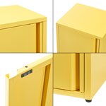Armoire étagère meuble de rangement 88 x 40 x 35 cm métallique acier jaune 03_0008905