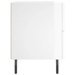 vidaXL Tables de chevet 2 Pièces blanc brillant 40x35x47 5 cm
