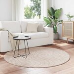 vidaXL Tapis de surface Rond PALMERAS Beige Ø 160 CM Polyester