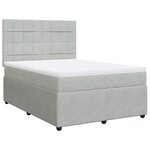 vidaXL Sommier à lattes de lit et matelas Gris clair 140x200cm Velours