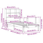 vidaXL Lit bibliothèque sans matelas 90x200 cm bois de pin massif