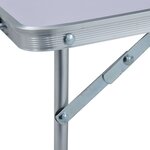 vidaXL Table pliable de camping Blanc Aluminium 60x40 cm
