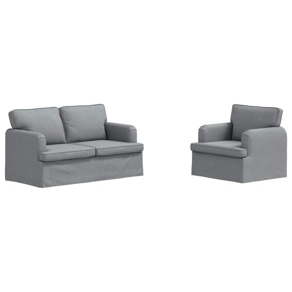 vidaXL Ensemble de Canapés 2 pc Gris clair tissu