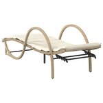vidaXL Chaises longues lot de 2 avec coussins beige résine tressée