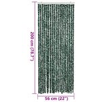 vidaXL Rideau anti-mouches vert et blanc 56x200 cm chenille