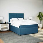 vidaXL Sommier à lattes de lit et matelas bleu 140x190 cm velours