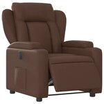 vidaXL Fauteuil inclinable électrique Marron Similicuir