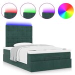 vidaXL Cadre de lit ottoman avec matelas vert foncé 120x190 cm velours
