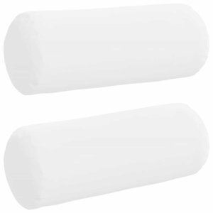 vidaXL Coussins d'accent 2 Pièces Blanc Ø 15 x 40 cm tissu