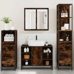 vidaXL Ensemble meubles salle de bain 4 Pièces chêne fumé bois ingénierie