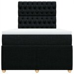 vidaXL Sommier à lattes de lit avec matelas noir 120x190 cm tissu