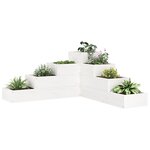 vidaXL Jardinière 4 niveaux 80 5x79x36 cm blanc bois de pin massif