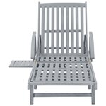 vidaXL Chaise longue de jardin Gris Bois d'acacia solide