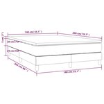 vidaXL Sommier à lattes de lit avec matelas Gris foncé 140x200cm Tissu