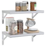 vidaXL Étagères murales 2 Pièces 50x30x3 cm argenté acier inoxydable