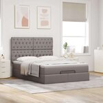 VidaXL Cadre de lit ottoman avec matelas taupe 140x190 cm tissu