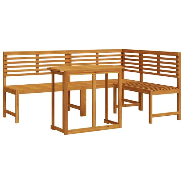 vidaXL Ensemble de banc de jardin 3 Pièces Marron Bois d'Acacia Massif