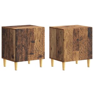 vidaXL Table de chevet 2 Pièces Bois ancien 43 x 34 5 x 50 cm