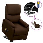 vidaXL Fauteuil de massage Marron foncé Tissu