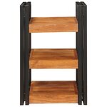 vidaXL Table de chevet 2 Pièces Marron et Noir Bois d'acacia massif