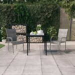 vidaXL Ensemble à manger de jardin 3 Pièces Gris et noir