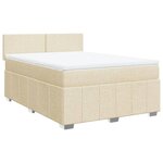 vidaXL Sommier à lattes de lit avec matelas Crème 140x200 cm Tissu