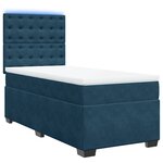 vidaXL Sommier à lattes de lit avec matelas bleu 80x200 cm velours
