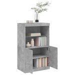 vidaXL Buffet avec lumières LED gris béton 60 5x37x100 cm