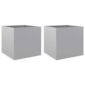 vidaXL Jardinières 2 Pièces argenté 49x47x46 cm acier galvanisé