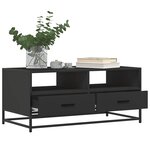 vidaXL Table basse noir 100x50x45 cm bois d'ingénierie et métal