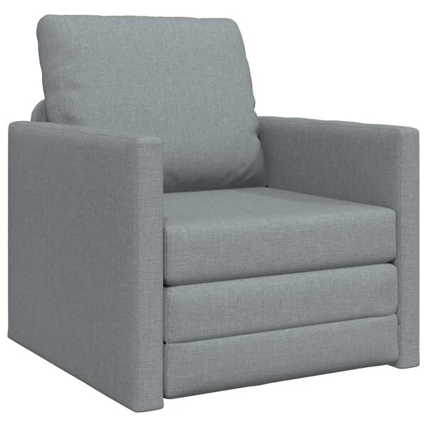 vidaXL Canapé-lit avec coussin Gris clair 74 x 77 x 81 cm tissu