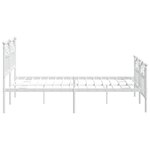 vidaXL Cadre de lit métal sans matelas et pied de lit blanc 135x190 cm