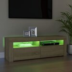 vidaXL Meuble TV avec lumières LED chêne sonoma 120x35x40 cm