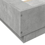vidaXL Cadre de lit avec lumières LED gris béton 135x190 cm