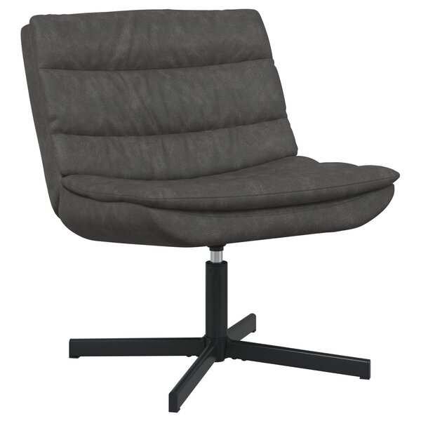 vidaXL Chaise pivotante Noir profond Polyester  Métal Standard Pivotant
