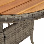 vidaXL Table de Dîner avec stockage Gris et Acacia 70 x 70 x 73 cm