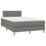 vidaXL Sommier à lattes de lit avec matelas gris foncé 120x190cm tissu