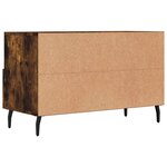 vidaXL Meuble TV Chêne fumé 80x36x50 cm Bois d'ingénierie