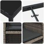 vidaXL Ensemble de salle à manger pour jardin 5 Pièces Gris Poly rotin