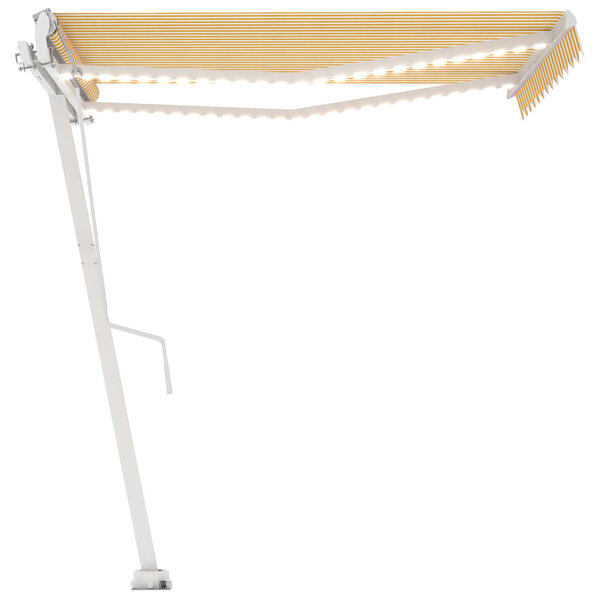 vidaXL Auvent automatique capteur de vent/LED 350x250cm Jaune et blanc