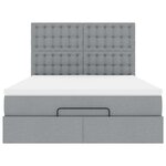 VidaXL Cadre de lit ottoman et matelas gris clair 140x190 cm tissu