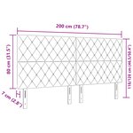 vidaXL Tête de lit avec boutons en cristal capitonnée gris foncé 200 cm en velours
